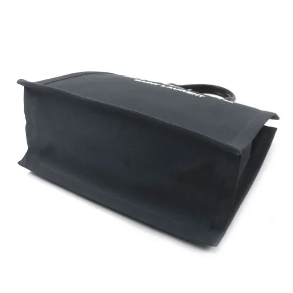 Saint Laurent Paris Rive Gauche N S Canvas Leather Tote Bag Dark Gray - Picture 4 of 12